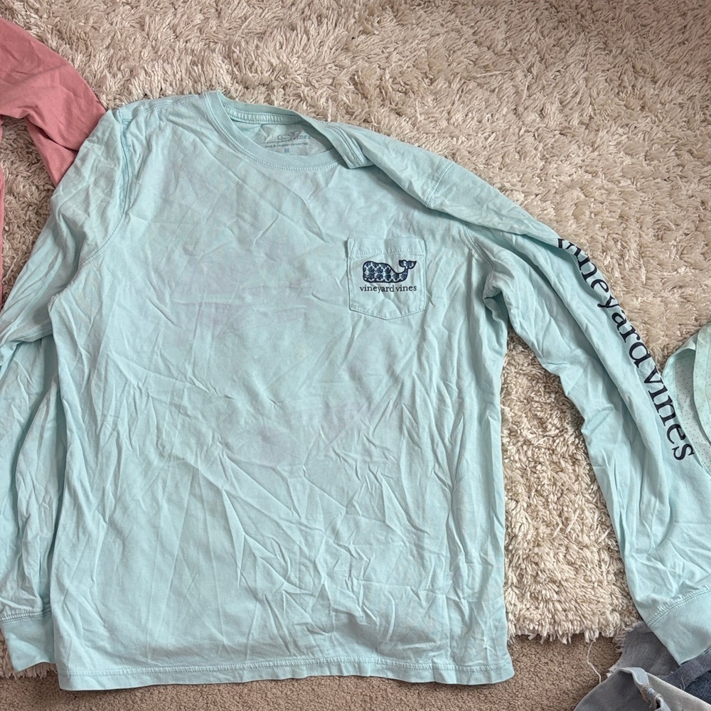 Vineyard Vines Aqua Long Sleeve Tee